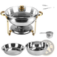 4pcs Round Chafing Dish Buffet Set 4.76qt Stainless Steel