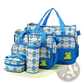 5 Piece Bear Appliqué Baby Diaper Travel Bag Set
