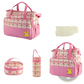 5 Piece Bear Appliqué Baby Diaper Travel Bag Set