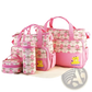 5-piece Floral Water-resistant Baby Diaper Bag Travel Set