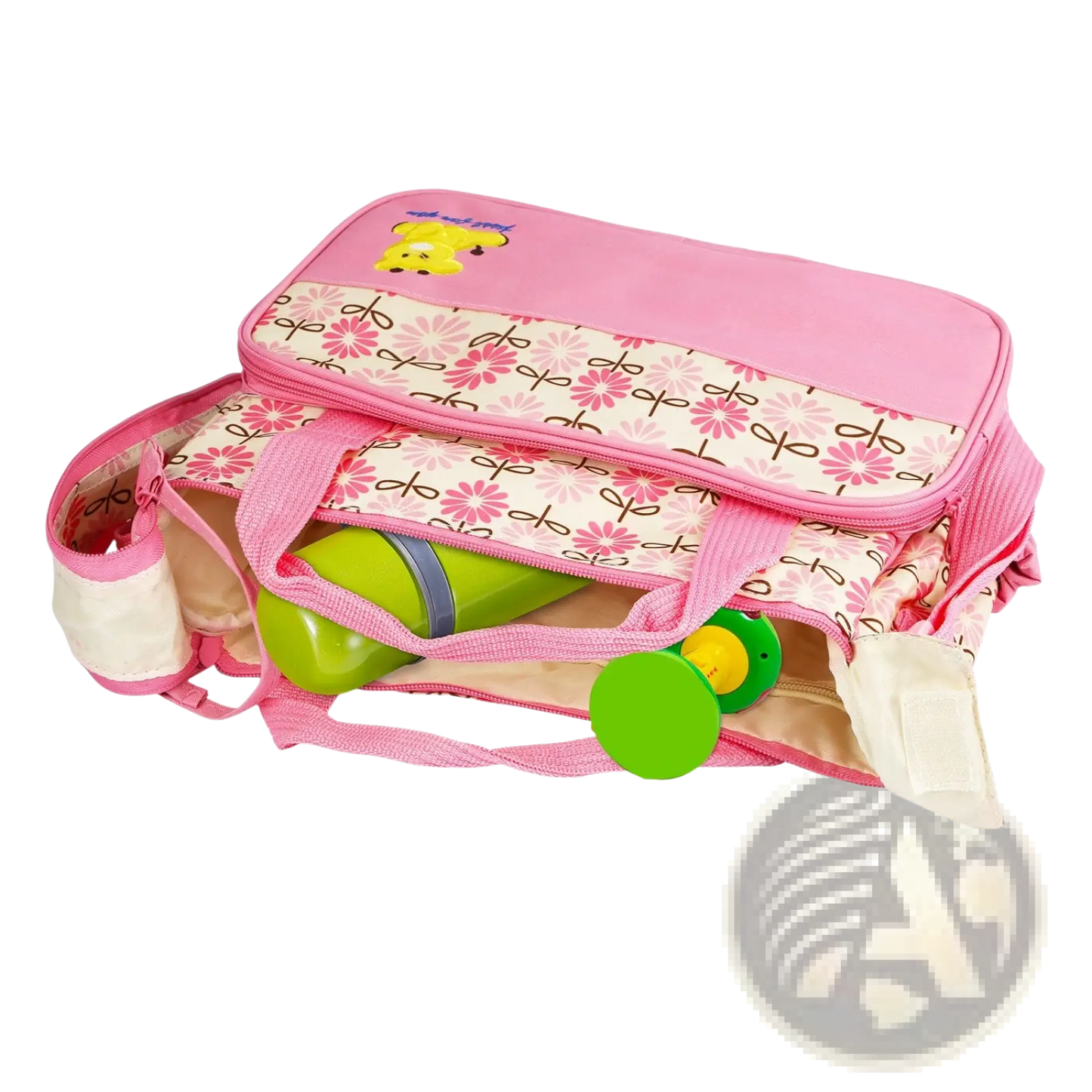 5-piece Floral Water-resistant Baby Diaper Bag Travel Set
