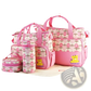 5-piece Floral Water-resistant Baby Diaper Bag Travel Set
