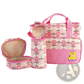 5-piece Floral Water-resistant Baby Diaper Bag Travel Set