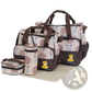 5 Piece Patterned Baby Diaper Bag Set with Travel Accessories