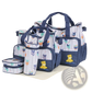 5Pcs Baby Nappy Diaper Bags Set Mummy Diaper Handbags With Diaper Pad Food Bag Bottle Bag Travel Tote Bags For Mom Dad
