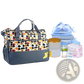 5 Piece Water Resistant Geometric Pattern Diaper Bag Set