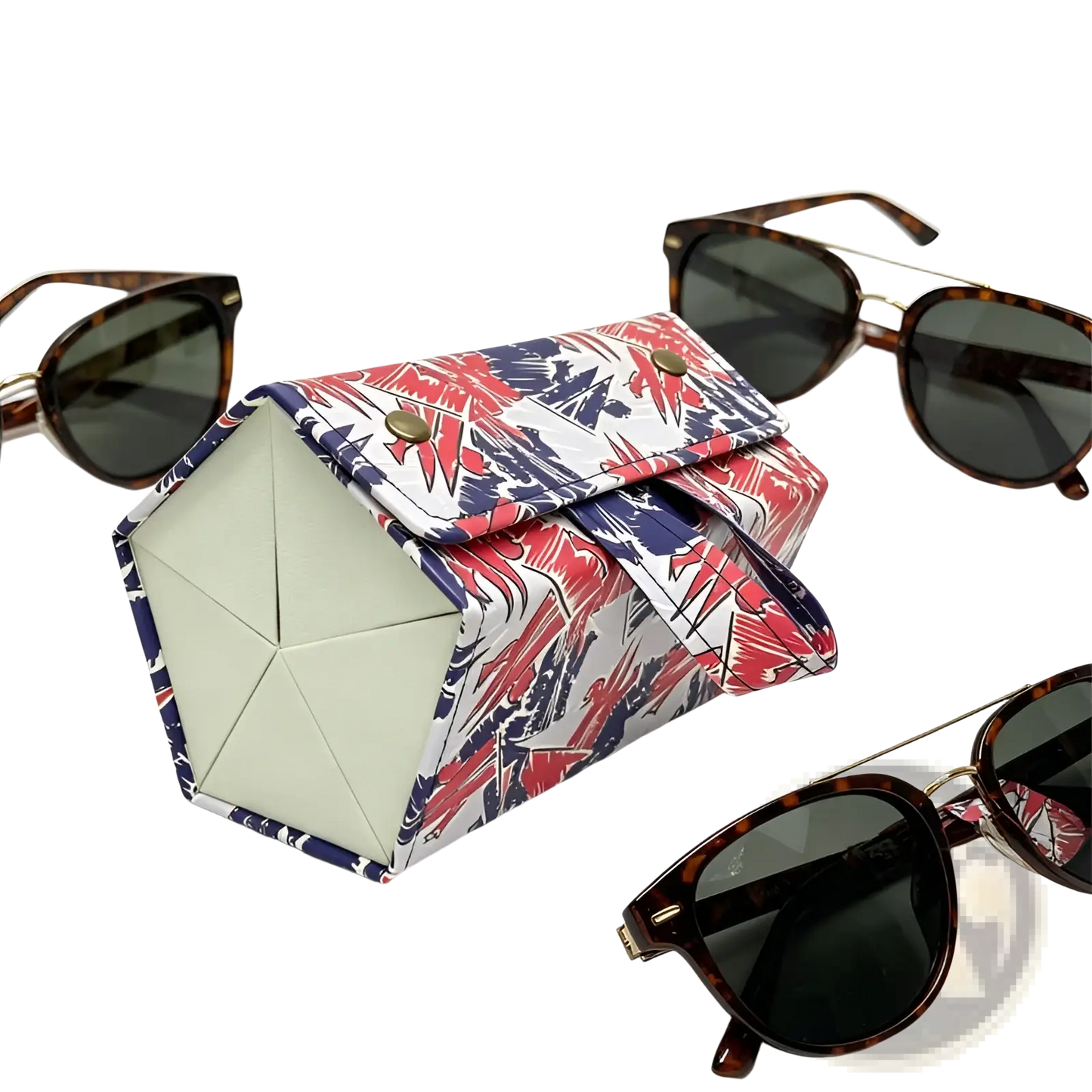 5in1 Sunglasses Travel Case Organizer Hangable, Eyeglasses Foldable Storage Organizer