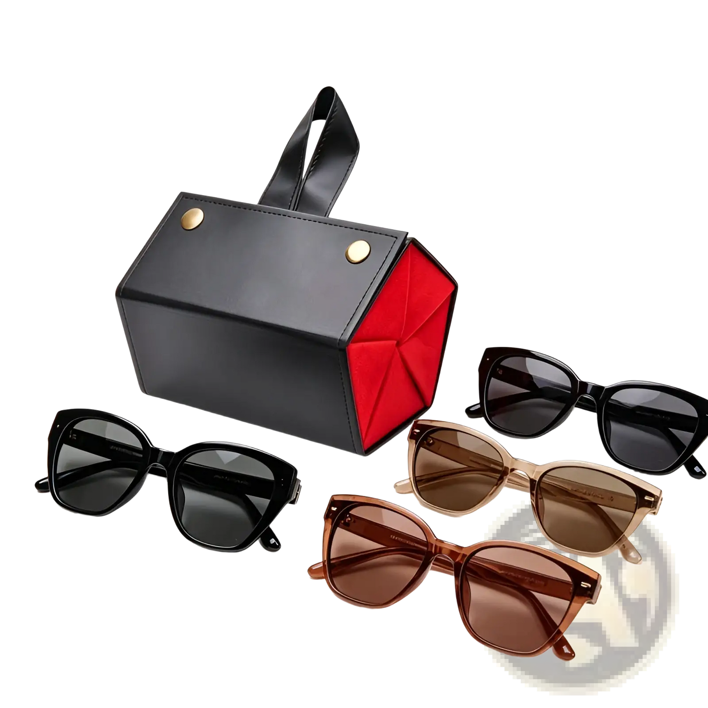 5-slot Hexagonal Foldable Sunglasses Travel Organizer Case