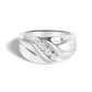 Men's .925 Sterling Silver 1/2 Cttw Diamond Channel Set 3-Stone Band Ring - Ring Size 10