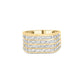 10K Yellow Gold 1.00 Cttw Diamond Multi Row Mens Ring Band