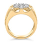 Men's 14K Yellow Gold Plated .925 Sterling Silver 1/3 Cttw Miracle-Set Floral Diamond Cluster Ring (I-J Color, I1-I2 Clarity) - Size 10