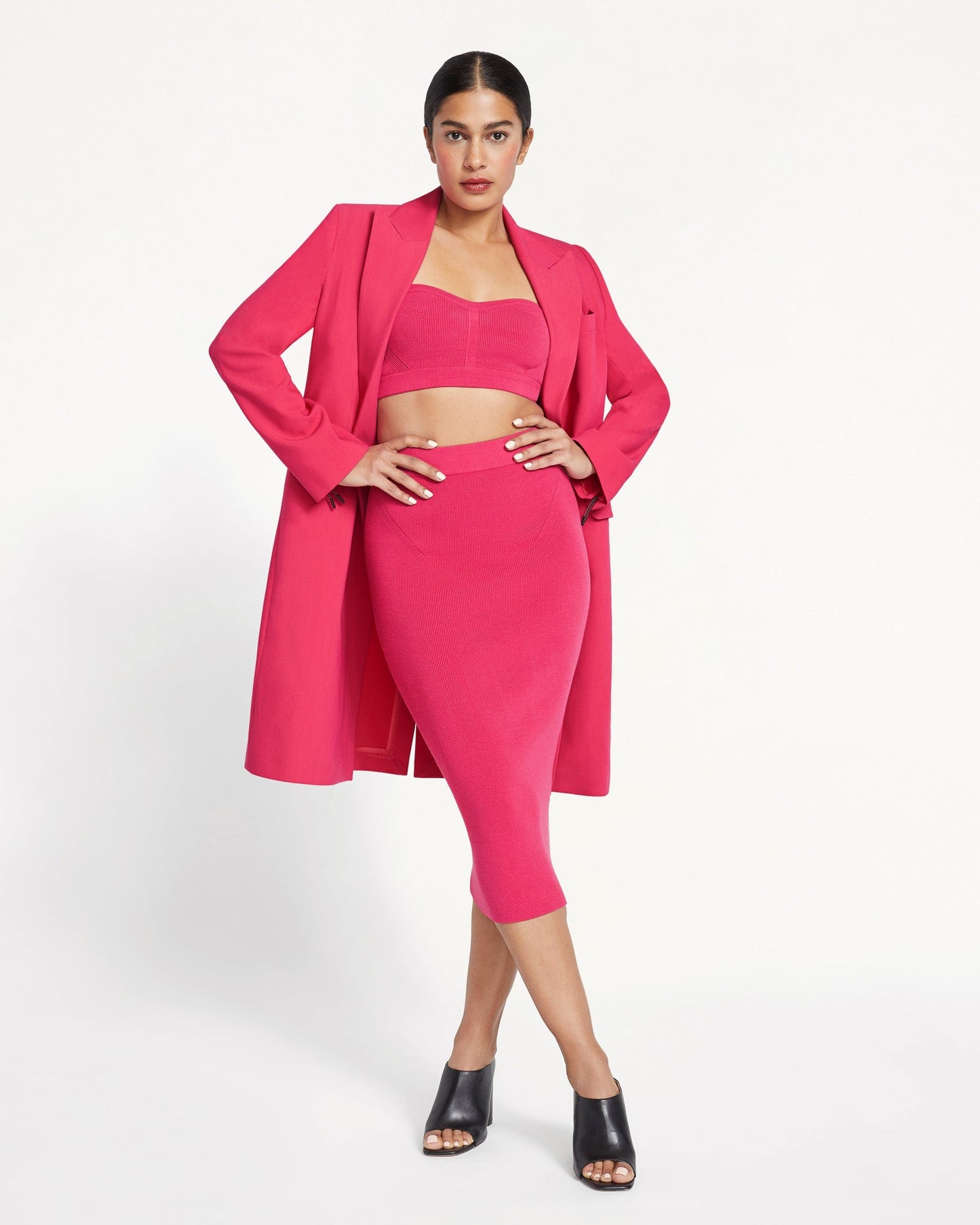 Ribbed Pencil Skirt