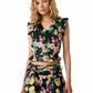 Steve Madden - Mayra V-neck Cap Sleeve Cropped Top