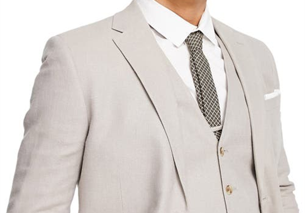 Topman Single Breasted Suit Jacket in Stone Size 34