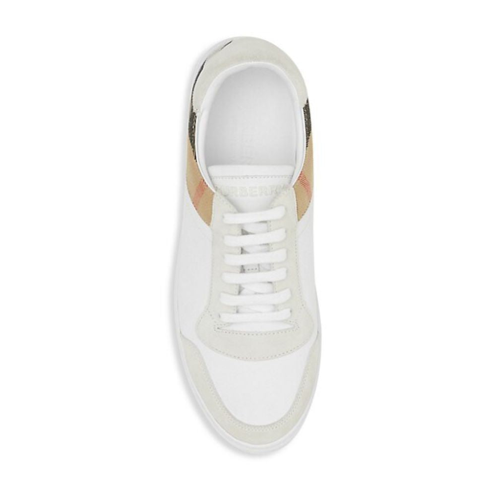 Burberry Men's Reeth Check Trim Low Top Sneaker White Size 42