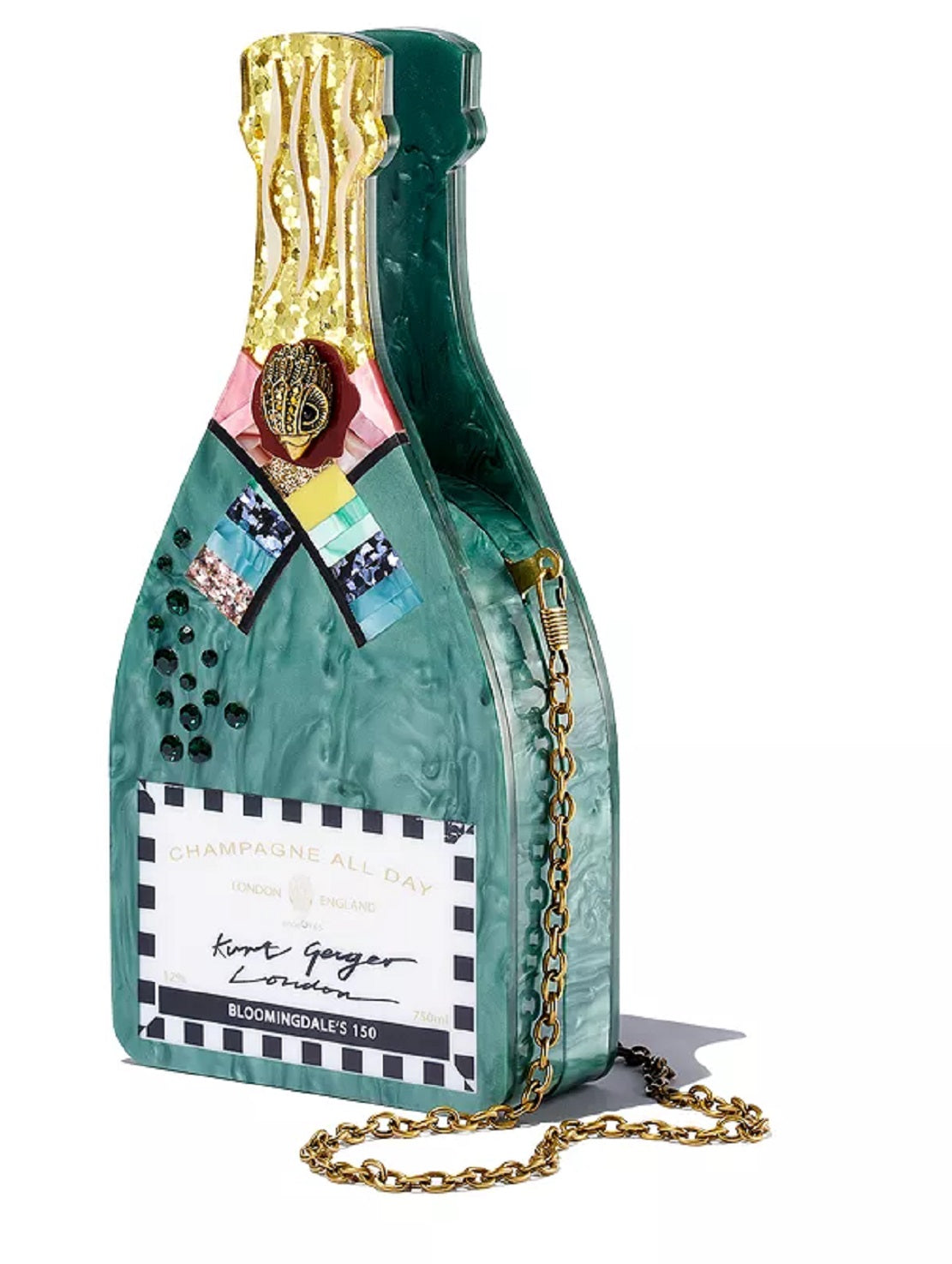 Kurt Geiger London Women's Champagne Bottle Mini Bag Green Size Regular