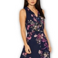 AX Paris Women's Floral Dip Hem Dress Blue Size 8
