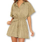 AX Paris Women's Style Love Heart Spotty Romper Shirt Green Size 13