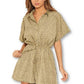 AX Paris Women's Style Love Heart Spotty Romper Shirt Green Size 13