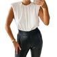 AX Paris Women's Padded Shoulder Sleeveless Blouse White Size 8