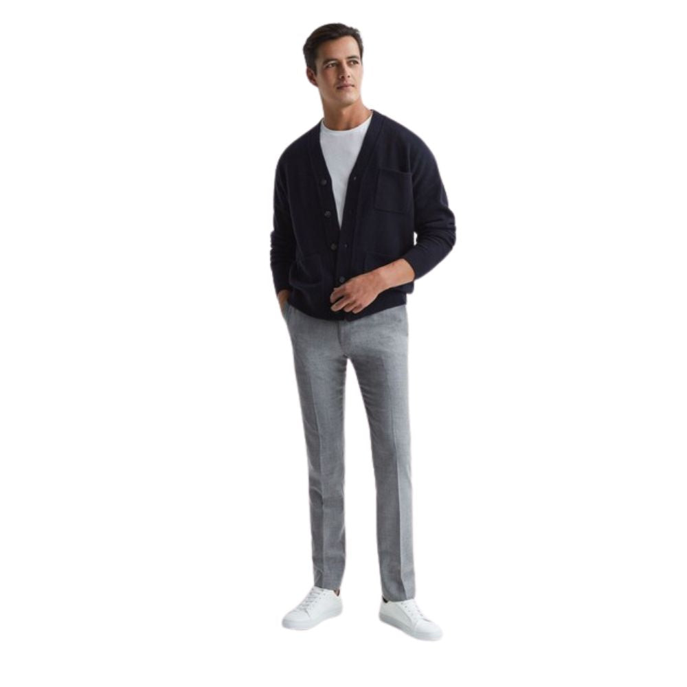 Reiss Men's Navy Andrews Wool Cardigan Size Medium