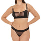 Bluebella Women's Orla Mesh Thong Underwear Black Size X-Large