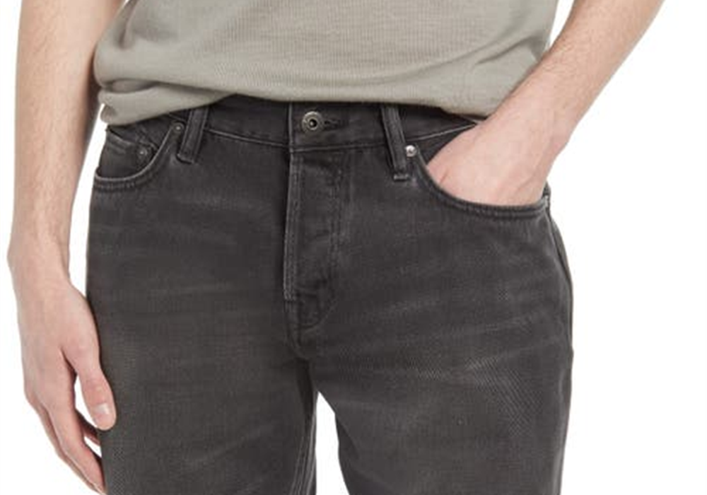 Allsaints Switch Raw Hem Denim Shorts In Washed Black