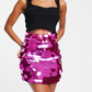 ASOS DESIGN Sequin Disc Miniskirt in Bright Pink Size 4
