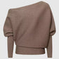 Reiss Women's Lorna Draped Knit Top Brown Size Medium