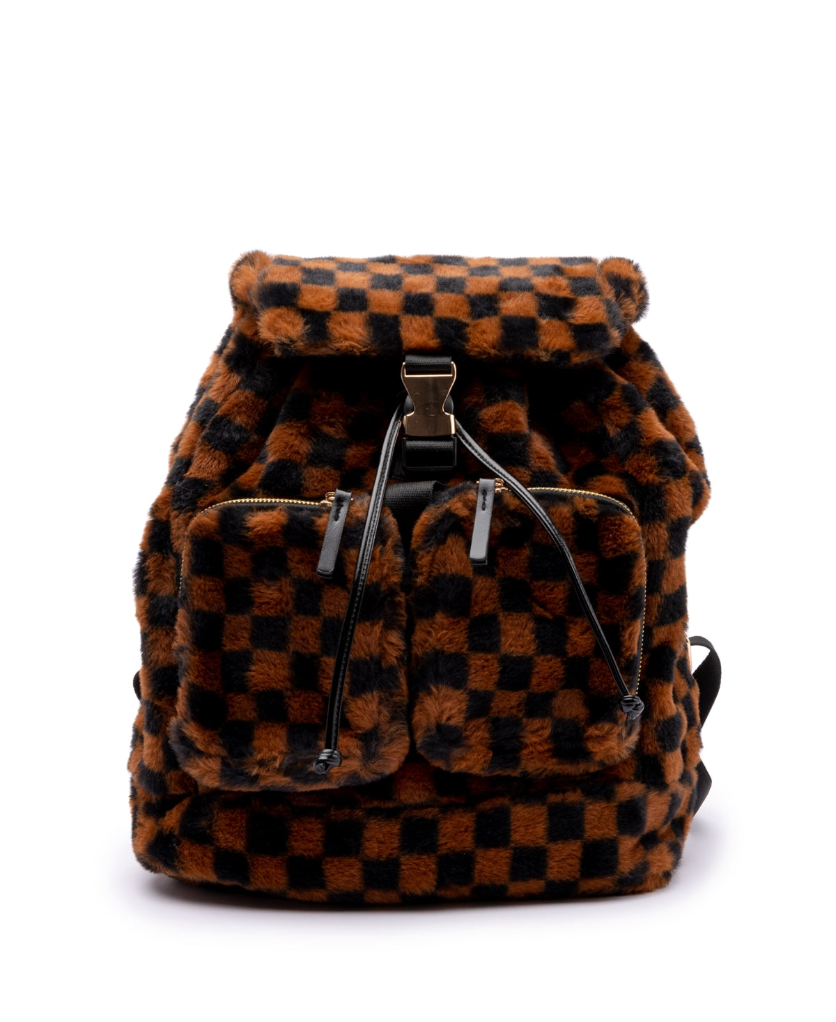Skinnydip London Women's Checkerboard Fluff Utility Backpack Black Size Regular