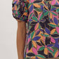 Entro - Floral Print Short Sleeve Tiered Detail Blouse