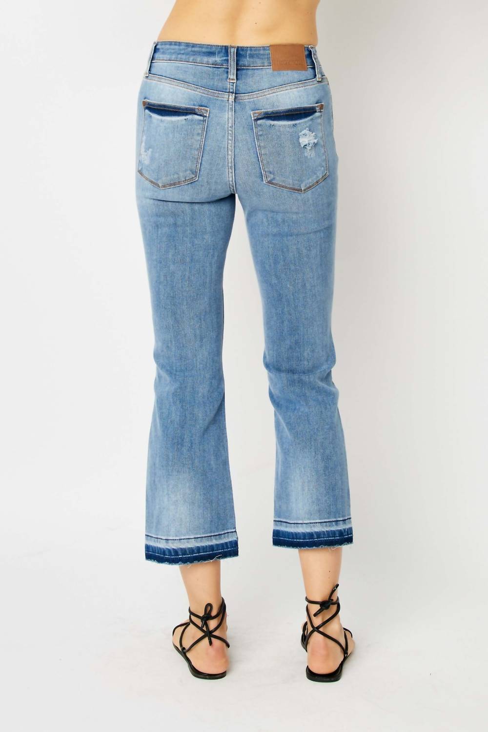 Judy Blue - Mid Rise Release Hem Cropped Boot