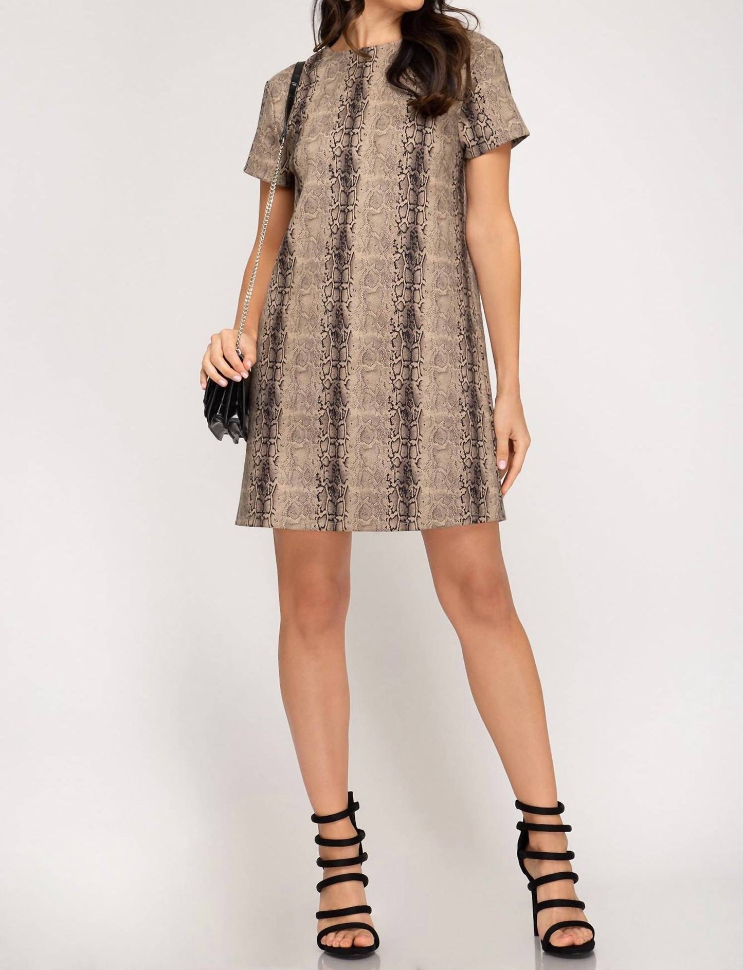 She + Sky - Faux Suede Shift Dress