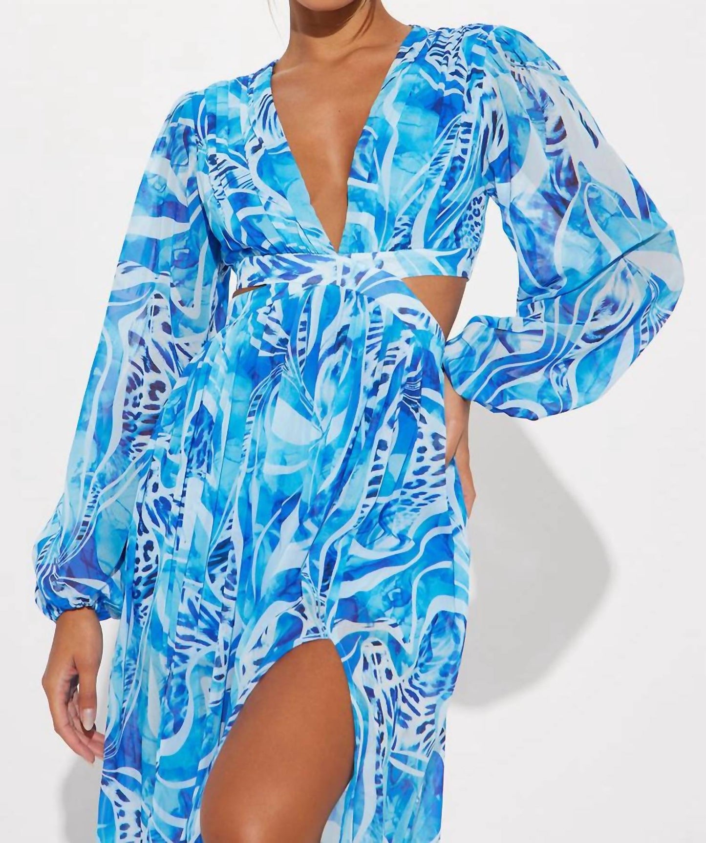 Fashion Nova - Villa Vacation Chiffon Maxi Dress