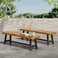 Tranquilizer Outdoor Acacia Wood Bench With Slat Panel Design