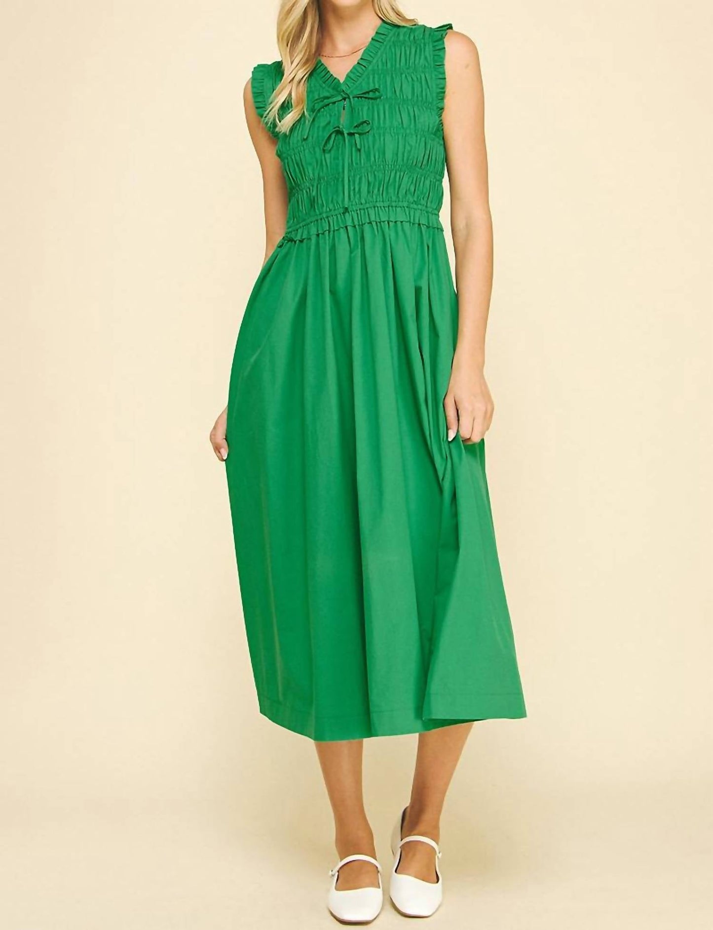 Pinch - Valeria Ruched Bow Midi Dress
