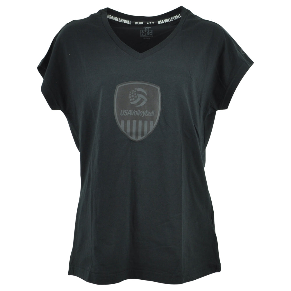 Adidas USA Volleyball Sports Short Sleeve V-Neck Womens Ladies Tshirt Tee Medium