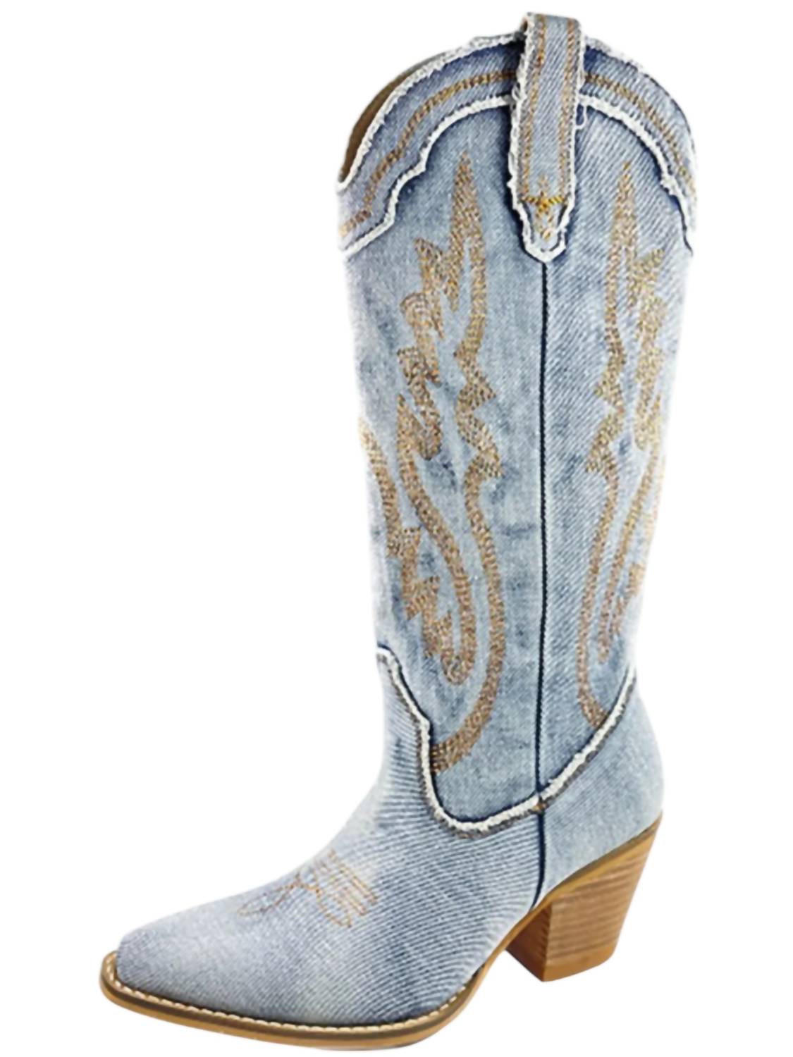 Arider Girl - Women's Denim Calf Western Boot