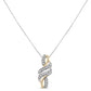 10K Yellow Gold Plated .925 Sterling Silver 1/20 cttw Round Cut Diamond Swirl Pendant Necklace (H-I Color, I2-I3 Clarity)