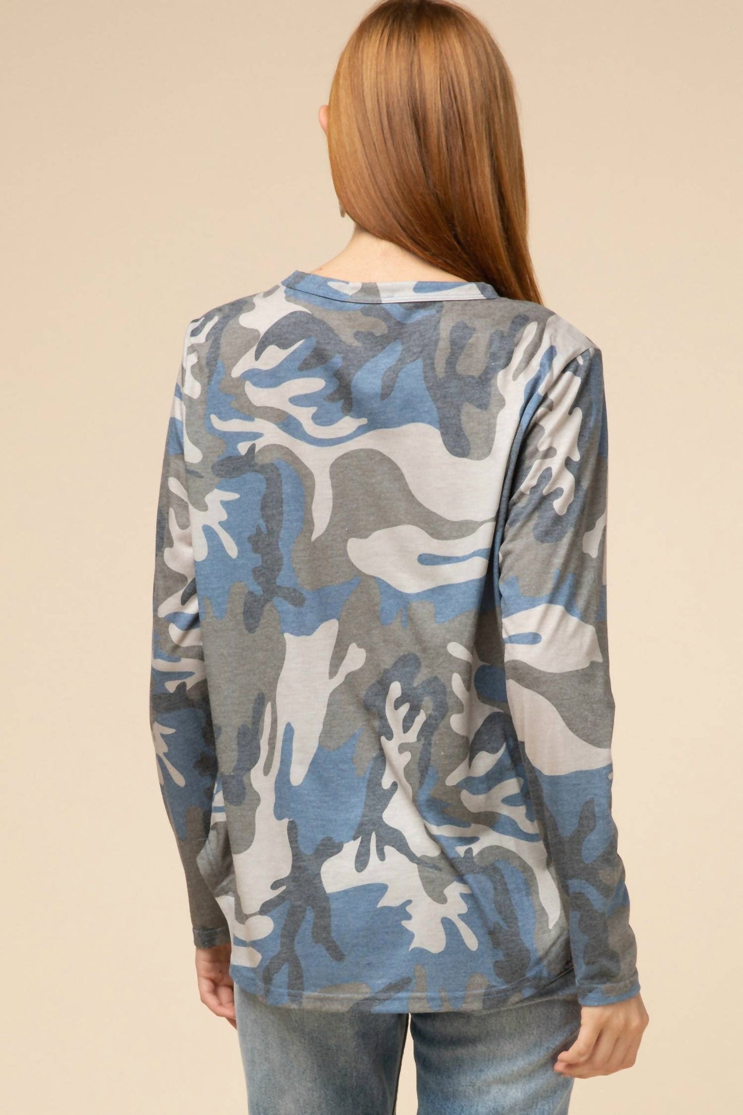 Entro - Camo Keyhole Top