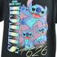 Disney Stitch Experiment 626 Ohana Movie Film Black Adults Men Tshirt Tee