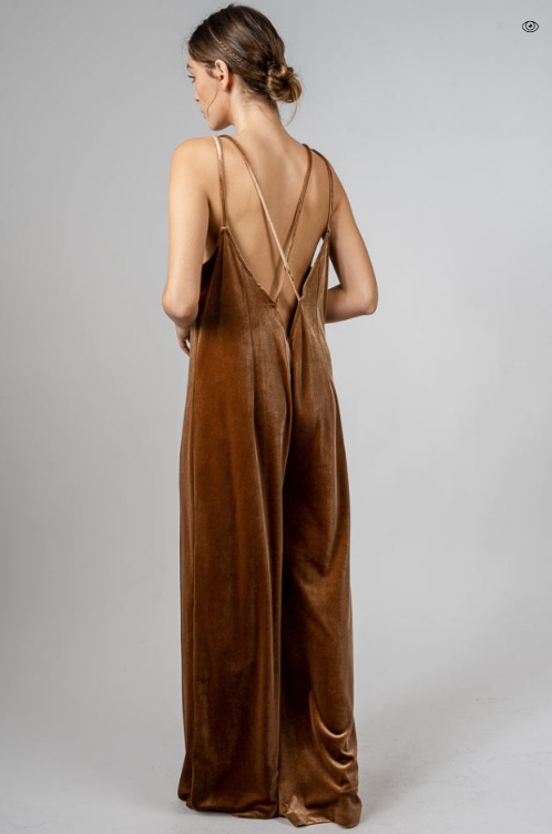 Silk & Salt Dangerously Jumpsuit Velvet Brown