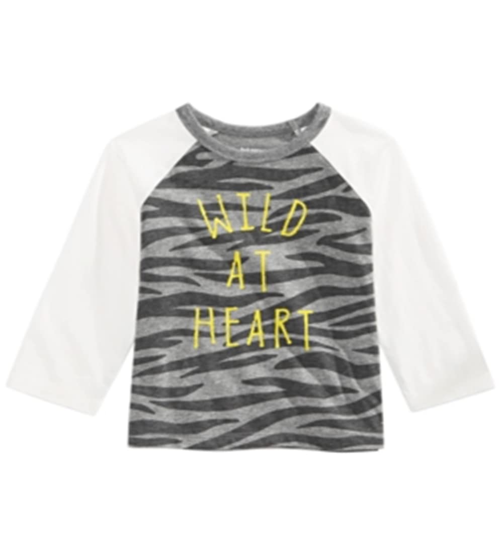 First Impressions Baby Boy's Wild at Heart Print T-Shirt Gray Size 12 Months