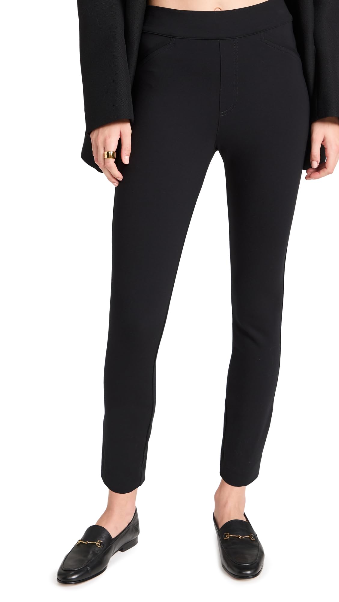 SPANX The Perfect Black Pant, Ankle Backseam Skinny Classic Black SM - Petite
