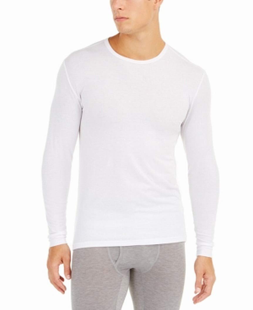 32 Degrees Men Underwear Medium Base Layer Crewneck Long Sleeve White M