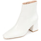 Journee Collection Womens Haylinn Bootie with Square Toe and Block Heel, White, 7