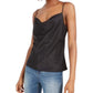 Leyden Womens Black Spaghetti Strap Square Neck Top Size XL