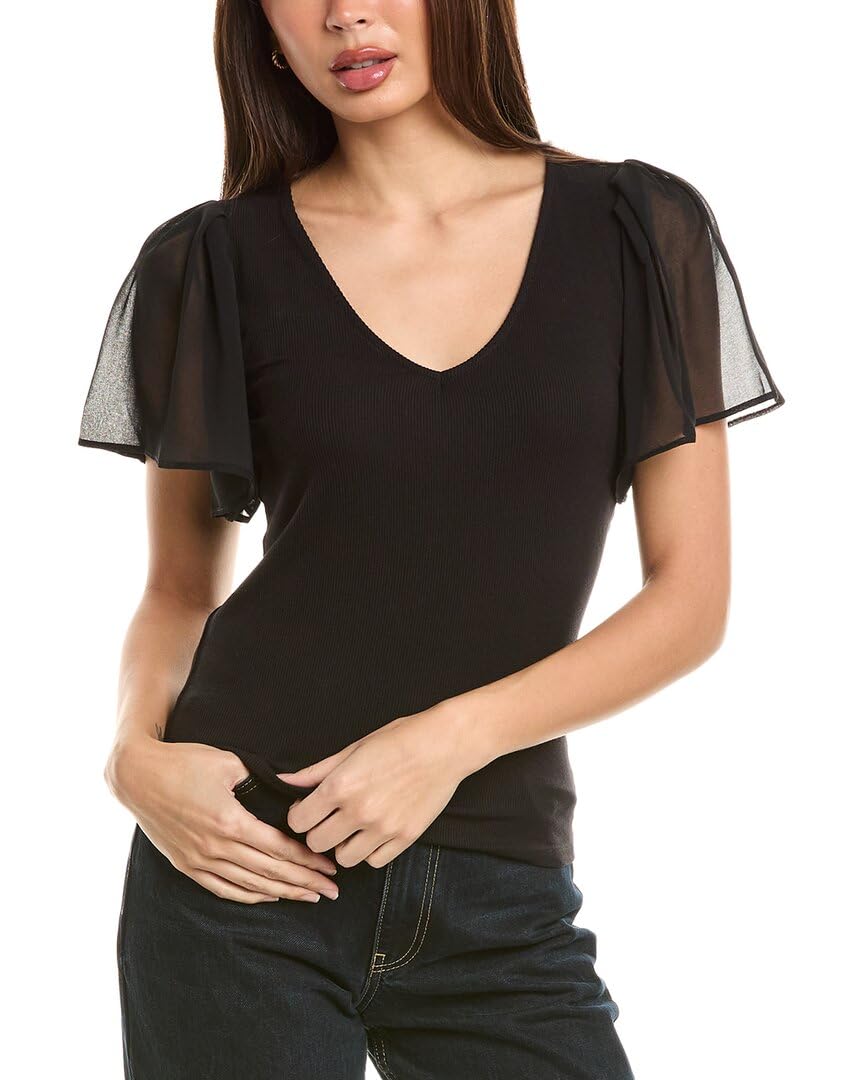 Flutter Short Sleeve V-Neck TOP