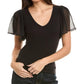 Flutter Short Sleeve V-Neck TOP