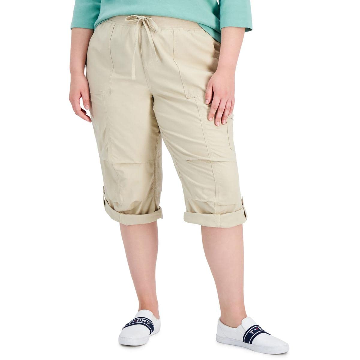 Tommy Hilfiger Plus Size Crop Cargo Pants Khaki 3X